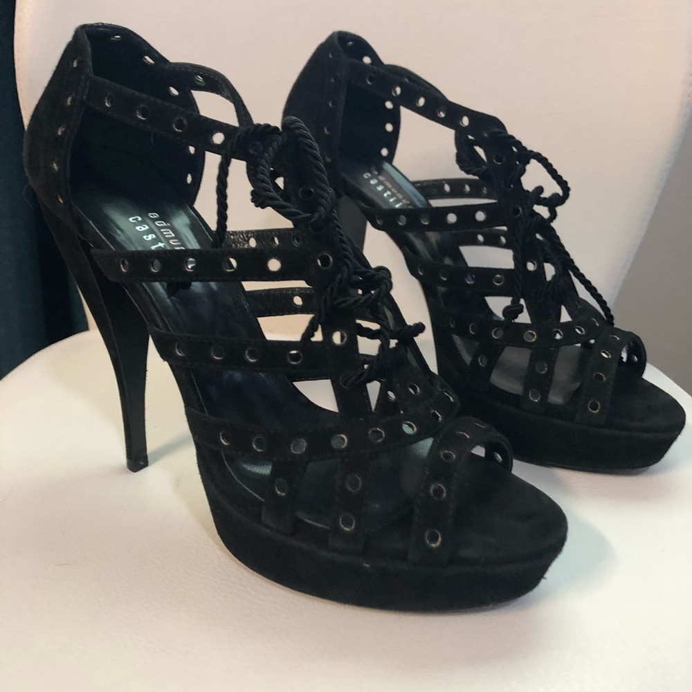 Edmundo Castillo 8.5 US - 39.5 EU High Heels Sandals Black Suede